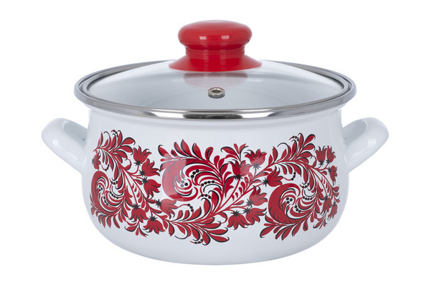 Каструля емальована INFINITY Red flowers (2.4 л) 18 см