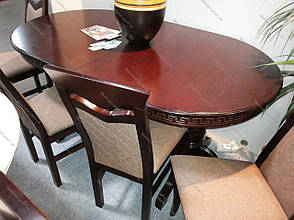 Стіл обідній овальний для кухні і вітальні Оскар люкс Мікс меблі, колір темний горіх / венге-шоколад, фото 2