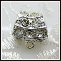 Бейл зі стразами Дуга (15*14 мм) св. срібло