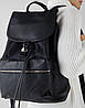 Рюкзак Bershka - Черный с клапаном из ткани и кожи (чорний), фото 4