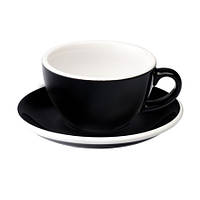 Чашка и блюдце для капучино Loveramics Egg Cappuccino Cup & Saucer Black, 200 мл