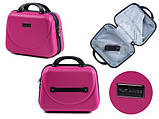 Кейс , саквояж , косметичка , сумочка ручна кладь на чемодан Wings 0912 , розовий, фото 5
