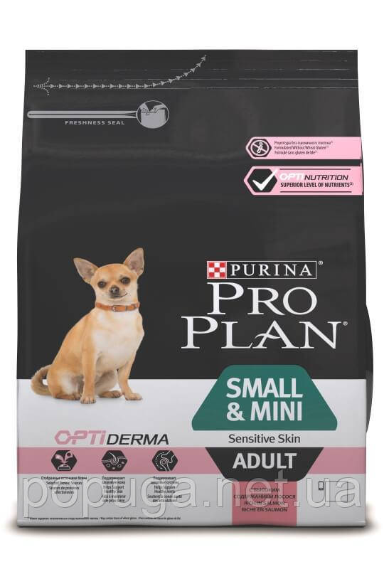 Корм Purina ProPlan Sensitive Skin OptiDerma для собак дрібних порід із чутливою шкірою ЛОСОнь, 700 г