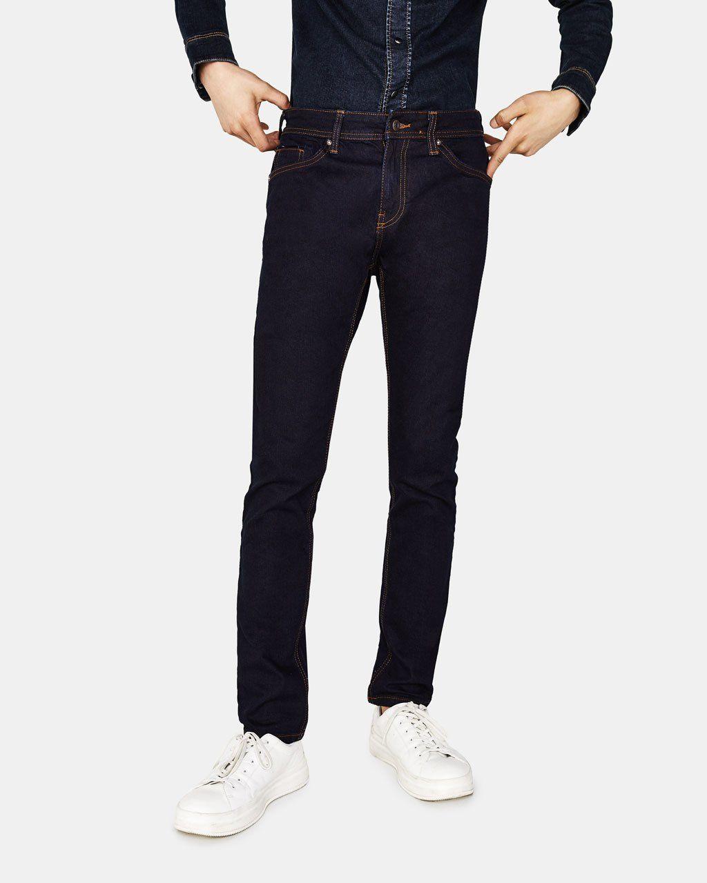 Джинси Bershka - Звужений крою темно-синього v2019 (чоловічі джинси)