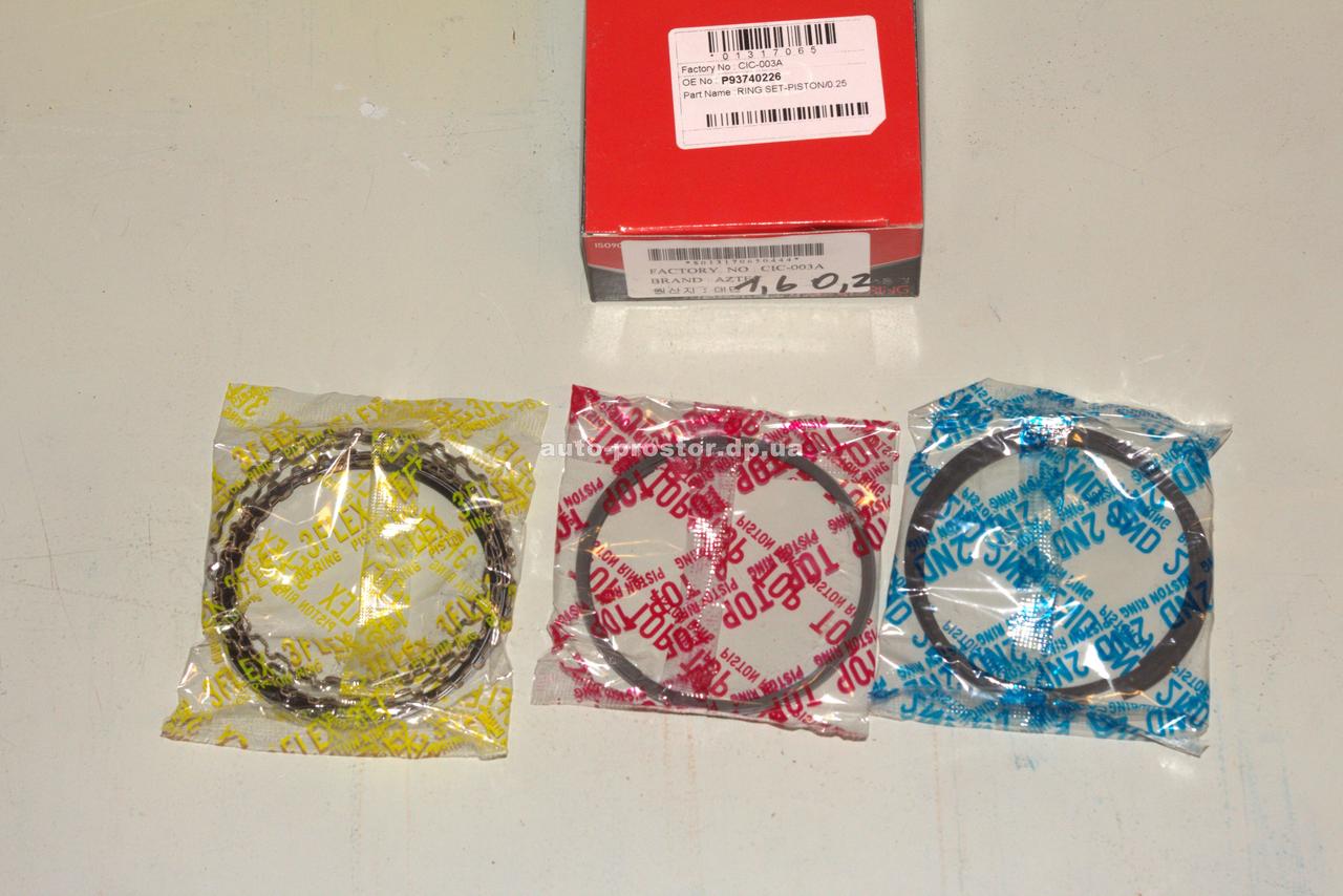 Комплект поршневих кілець Ланос/Лачетті/Нубіра 1,6 (AZTEC) +0,25 93740226