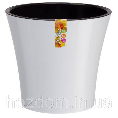 Вазон Arte 2 л Білий — Чорний