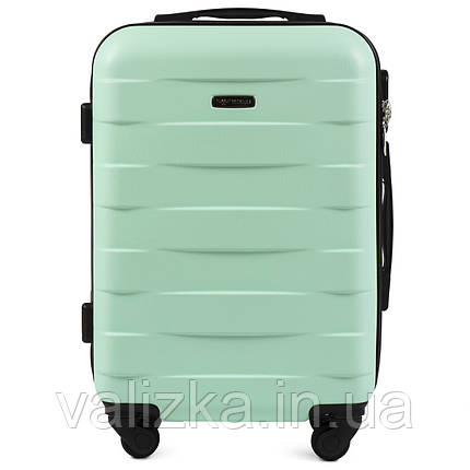 Пластиковий чемодан Wings 401 S+ для ручної поклажі 4 - колісний м'ятний, фото 2