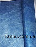 Флізелін металлизированый(1аркуш 60*57 см),колір синій, фото 3