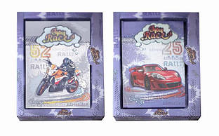 Блокнот A6 56арк., в лінійку, тверда обкладинка, з глітером, в коробці Kidis Crazy Race