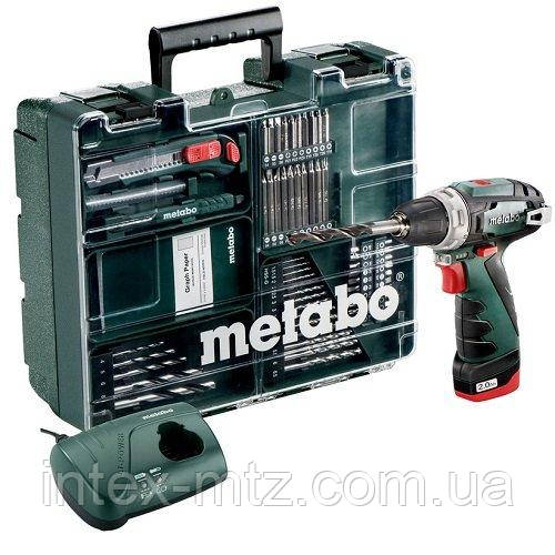Дриль-шуруповерт акумуляторний Metabo PowerMaxx BS Set c комплектом приладдя