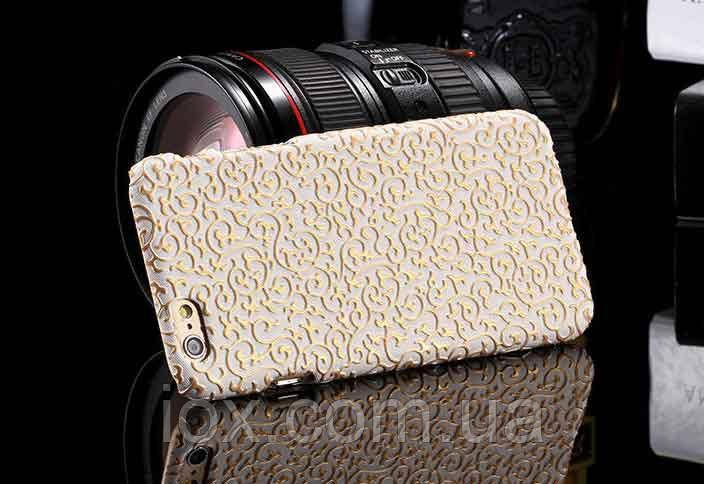 Пластикова біла накладка "Візерунок" для Iphone 6, фото 1