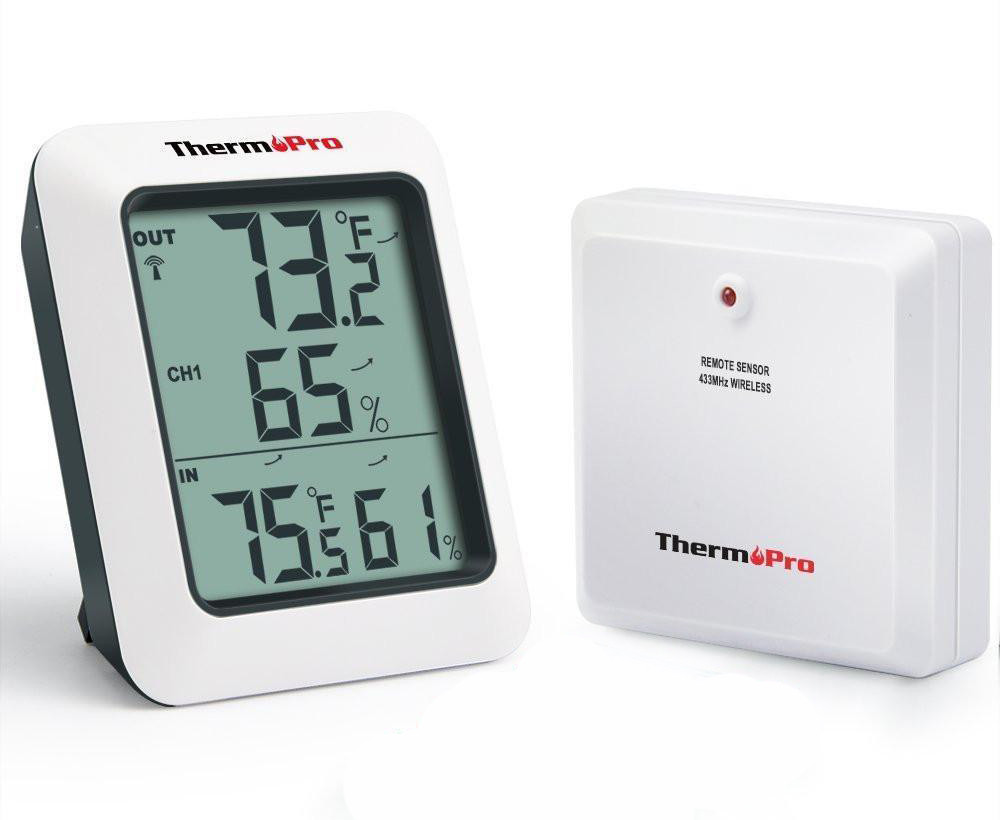 Термогігрометр ThermoPro TP60 (-20...+70°C; 10-99%; ±1°С; ±2%) з дистанційним датчиком T° до 60 м (mdr_2894)
