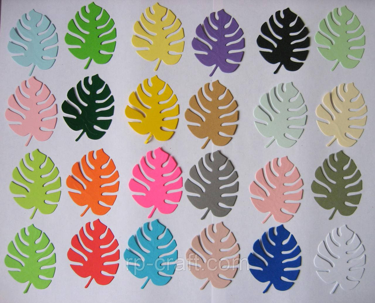 Вирубка з картону. Лист монстери, 49х65 мм, фото 1