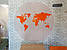 Вінілова наклейка Карта світу декоративна самоклеюча велика карта на стіну материки матова 1500х800 мм, фото 3