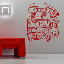 Інтер'єрна наклейка Лондонський автобус (англійські самоклеючі Лондон) матова 970х1200 мм