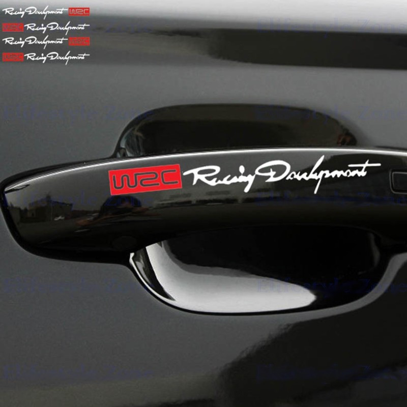 Комплект наклейок Racing Development WRC - Білі з червоним (4 штуки)