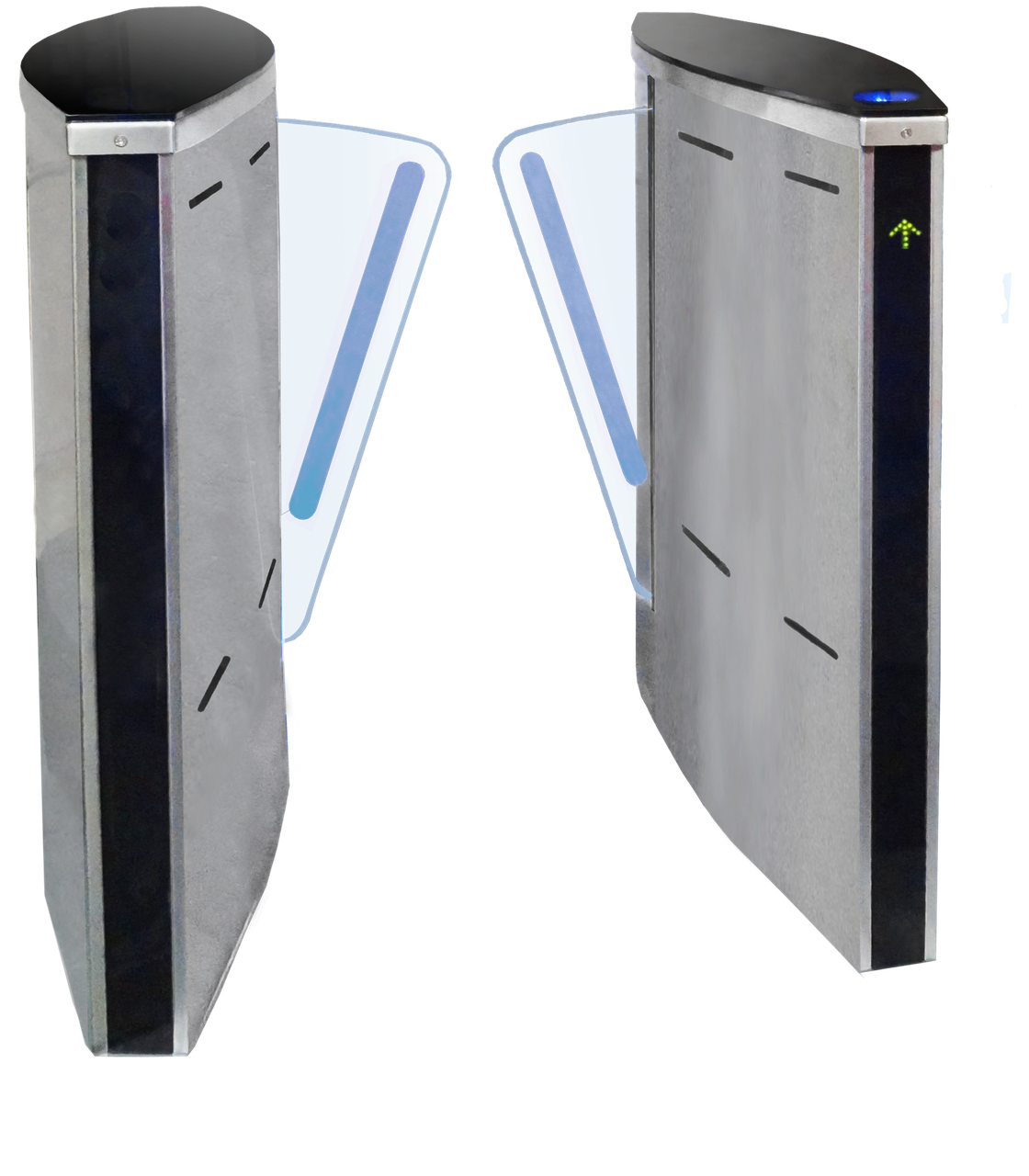 Турнікет SPEEDBLADE-1 (права + ліва стійки), шліфована н/ж сталь AISI 304, стільниці - чорне скло