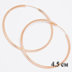 Сережки-кільця Xuping у золотому кольорі конго діаметр 4,5 см G-163