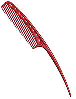 Расческа с мягким хвостиком для начеса Y.S.Park 104 Tail Comb Red 202 мм YS-104