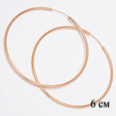 Сережки-кільця Xuping конго гладкі в золотому кольорі діаметр 6 см G-165