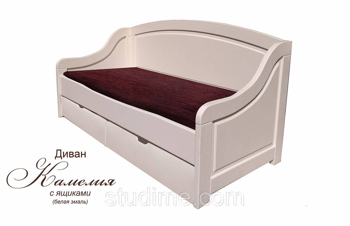 Диван з натурального дерева "Камелія" 800 х 1900 + 2 скриньки
