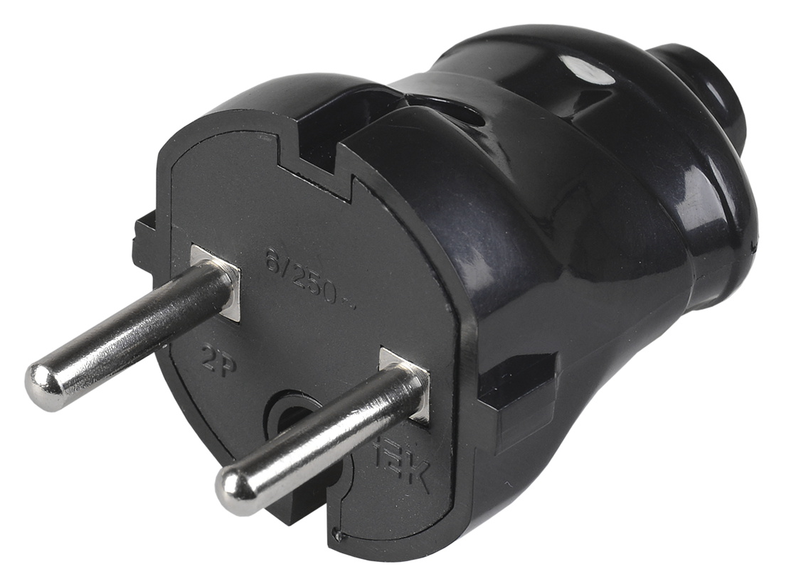 Виделка розбірна пряма без з/к 6А чорна IEK ВПп20-02-Ст, фото 1