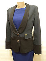 Пиджак AMN синий с черной отделкой, классический