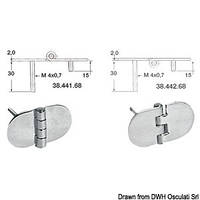 Петля нержавеющая Hinge standard pin mirror polished S 68.5x38,5 mm 38.441.68