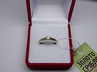 Женское кольцо с бриллиантами с белого золота. Размер 17,5