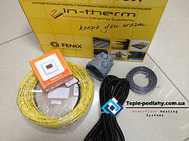 Тонкий нагрівальний кабель IN-THERM, для теплої підлоги (комплект із цифровим термостатом) 2.7 м кв.