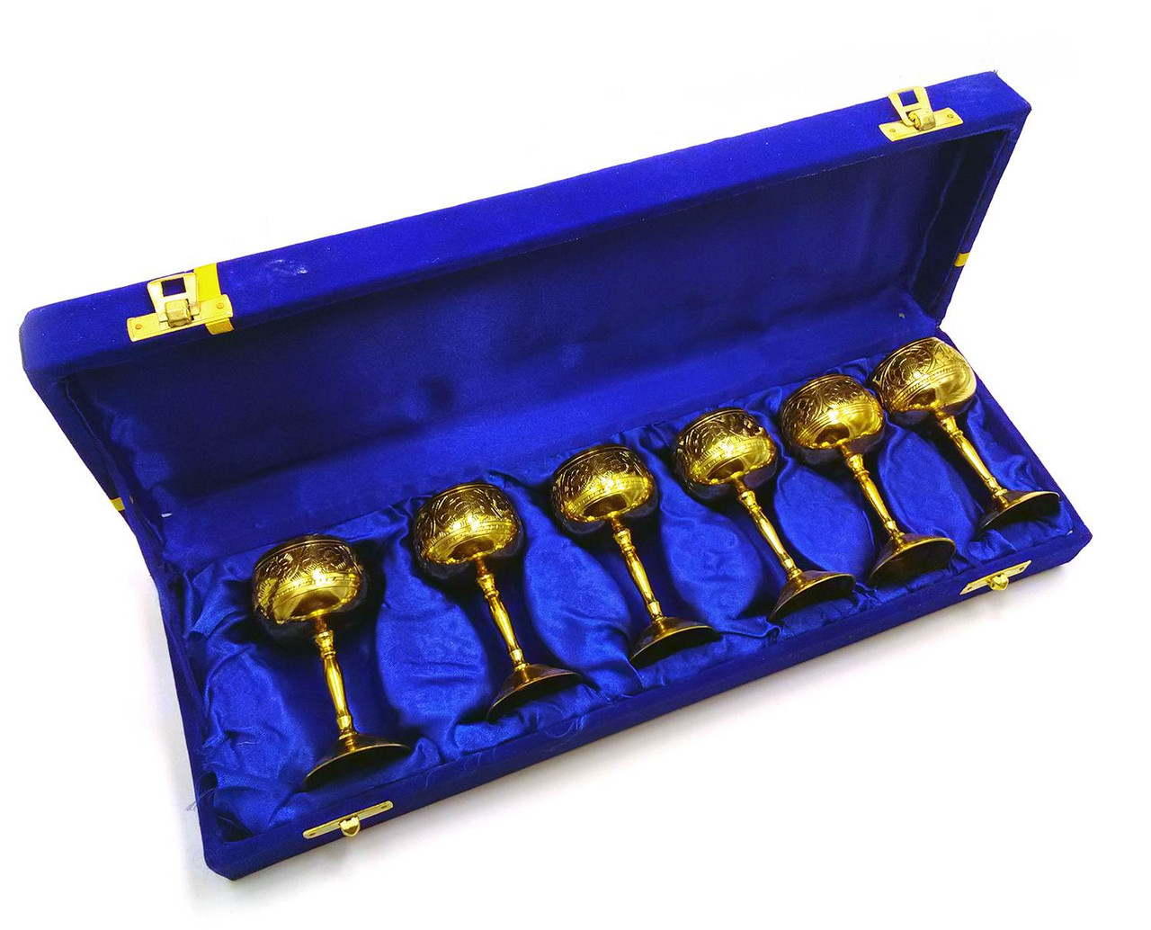Келихи бронзові позолочені (н-р 6 шт) (h-9 см) (36х12х5 см) (Cordial Set-5 Designs GOLD)