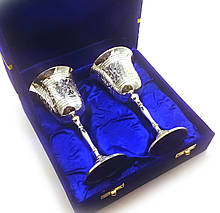 Келихи бронзові посріблені (н-р 2 шт)(h-15,5 см)(19х20х8,5 см)(Velvet Box-Goblet 7"Set -2ps)