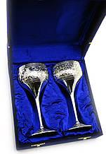 Келихи бронзові посріблені (н-р 2 шт)(h-16,5 см)(19х20х8,5 см)(Velvet Box-Goblet 7"Set -2ps)