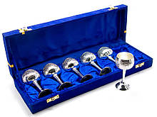 Келихи бронзові посріблені (н-р 6 шт)(34,3х12,5х5,5 см)(Velvet Box-Cordial Set-5 Designs)