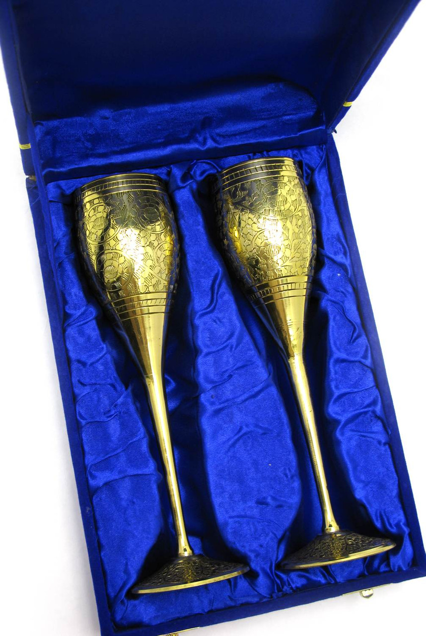 Келихи бронзові позолочені (н-р 2 шт) (h-23 см) (26,5х18х9 см(Goblet 9"Set -2ps GOLD)