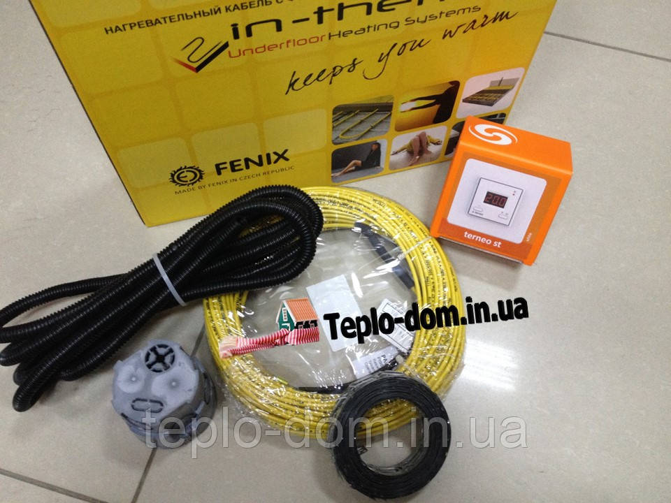 Нагрівальний кабель Ін-Терм для теплої підлоги (комплект з цифровим термостатом) 0.8 м. кв.