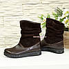 Черевики жіночі об'єднані вільного одягання, колір коричневий, фото 4