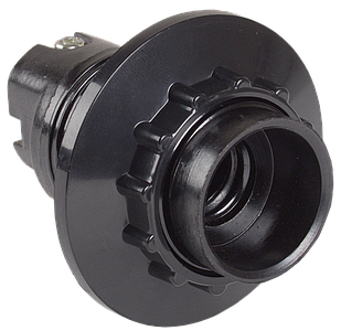 Патрон карболитовый з кільцем, Е14, чорний (50 шт), стікер на виробі, IEK, Пкб14-04-К11