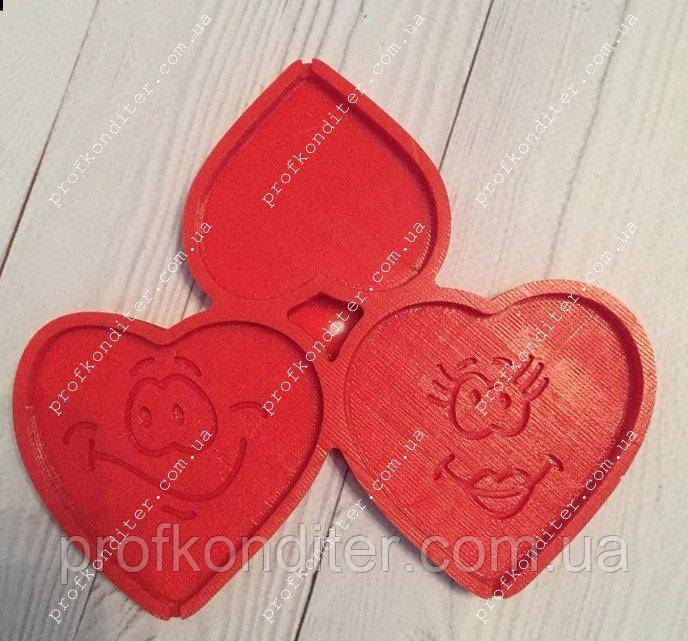 ЕКСКЛЮЗИВ! Силіконовий Молд для льодяників "Серця-смайли", фото 1
