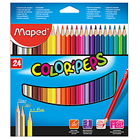 MAPED Олівці кольорові дерев'яні COLOR PEPS Classic, 24 кольору