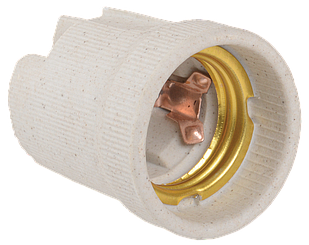 Патрон підвісний керамічний, Е27 (200 шт), стікер на виробі, IEK, Пкр27-04-К43