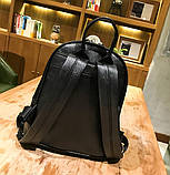 Молодіжний жіночий рюкзак чорний з екошкіри, фото 5