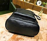 Молодіжний жіночий рюкзак чорний з екошкіри, фото 7