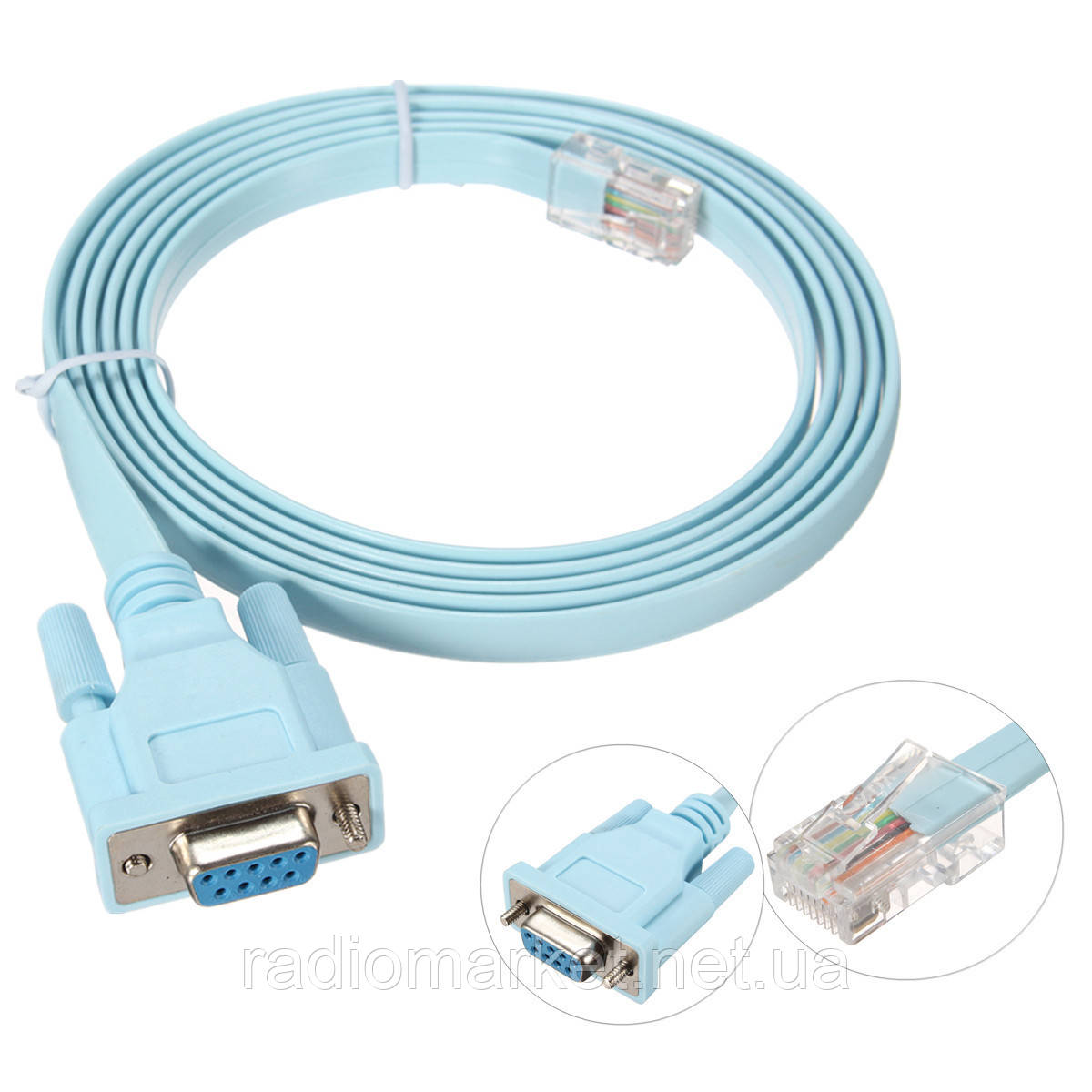 Консольний кабель шт.RJ45-гн.DB9pin, 2 м, фото 1