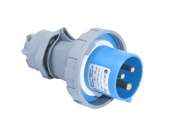 Силовий роз'єм: вилка кабельна, 16А, 3 полюси 2p+e IP67