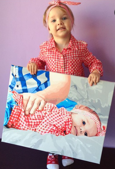 Замовити картину по номерах з фото дитини в Україні