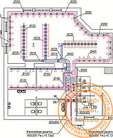 Размещение вентиляции на архитектурном плане помещения кальянной г. Северодонецк