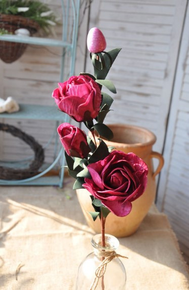 Роза чайная из фоамирана 60 см - фото 8 - id-p874759065