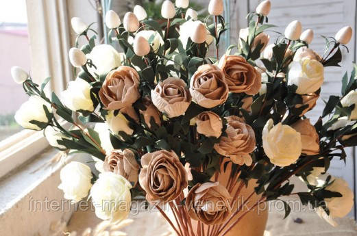 Чайна троянда з фоамірана(пластична замша) 1шт, фото 1