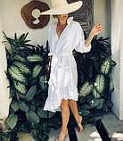 Сукня асиметрична лляна з воланом. Місто, пляж, фото 4